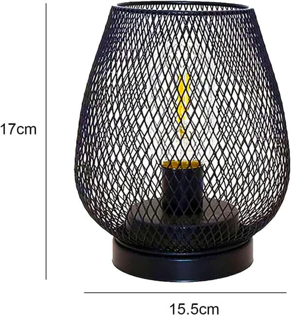 Johdoton pöytävalaisin 2 metallihäkillä ja Edison-tyylisellä LED-lampulla