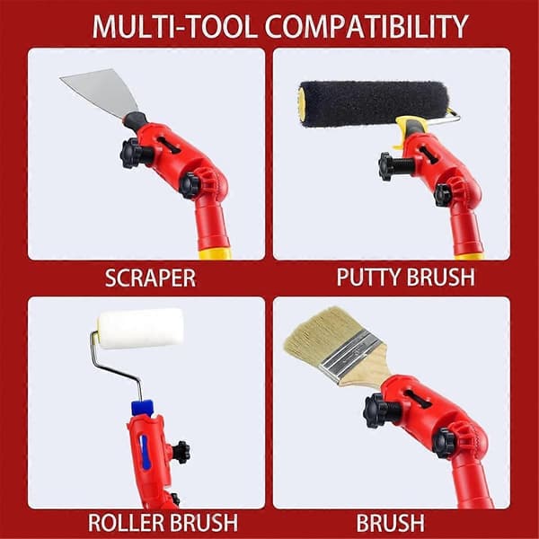 Multi-angle Paint Brush Extension Pole Kit Handheld Painting Tool Extender Attachment Suitable for Ceilings, Windows