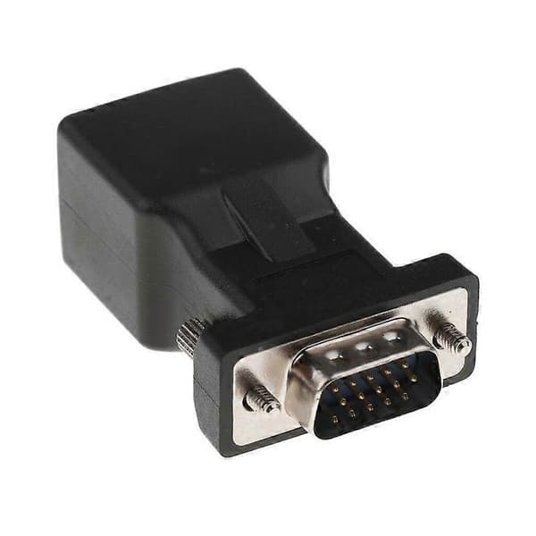 2 stk. 15-bens VGA han til RJ45 hun Ethernet-adapterstik LAN-forlænger
