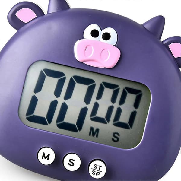 Digital kökstimer LCD-display magnetisk nedräkning stoppur timer, kök matlagning nedräkningstimer barn timer lila Purple