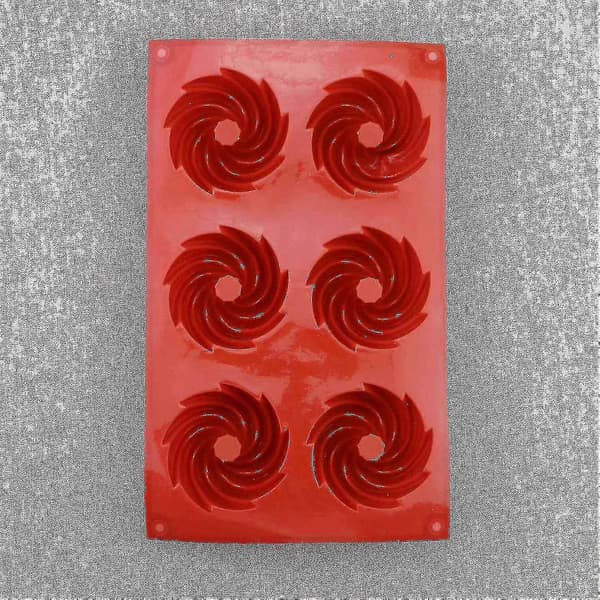 2-pak 6 Huls Donut Swirl Kageform DIY Chokolade Kagebageform