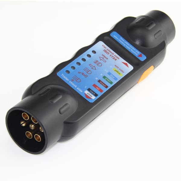 Black Car Trailer Tester 1pc 12V 7-Pin Trailer Test Tool Wiring Circuit Tester Diagnostic Tool Socket Tester