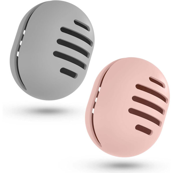 Gris, Rose - 2-pak åndbare makeupsvamp holdere