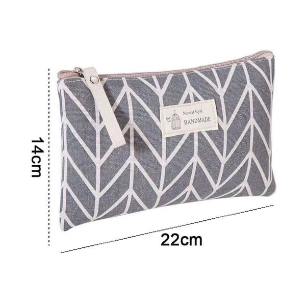 Printed Canvas Storage Bag Multifunctional Coin Cosmetic Bag Style 2