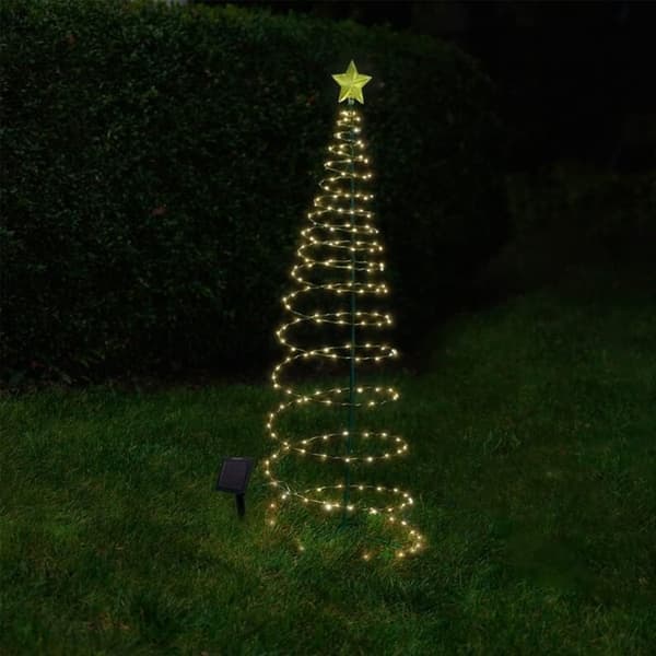 Solar-powered Outdoor String Lights, LED Metal Christmas Tree Decoration
