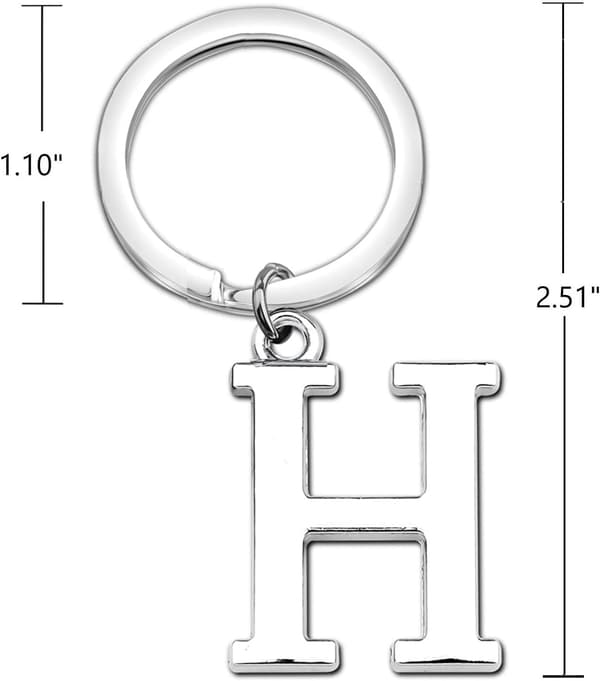Nøglering Brev - Initial Bogstav Nøglering Charm Brev H H