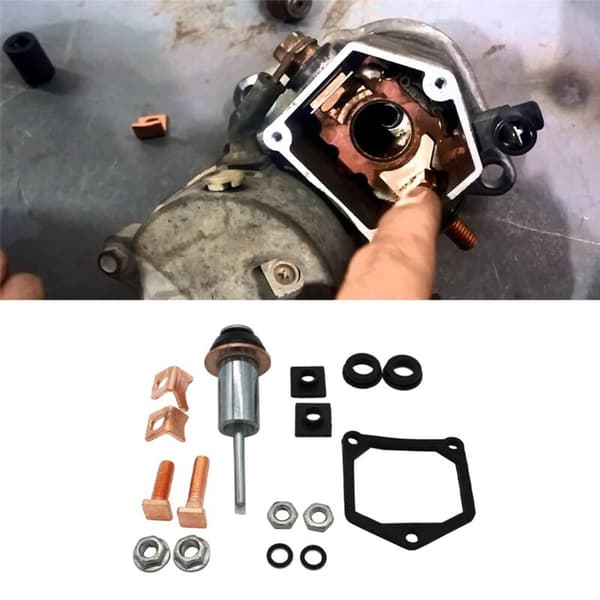 2X Universal Startmotor Solenoid Reparations Ombyggnadssæt Stempel Kontakter Sæt til
