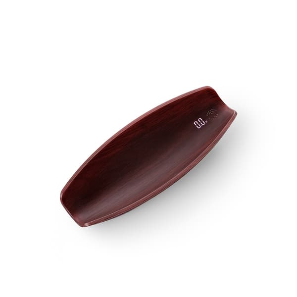 Valnötsfärgad digital te-våg 500g/0.1g med USB-laddning Red