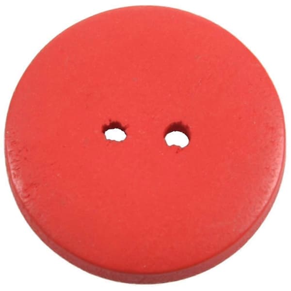 100 blandede runde 2-hulls syknapper i tre til scrapbooking 25 mm (1 tomme) diameter