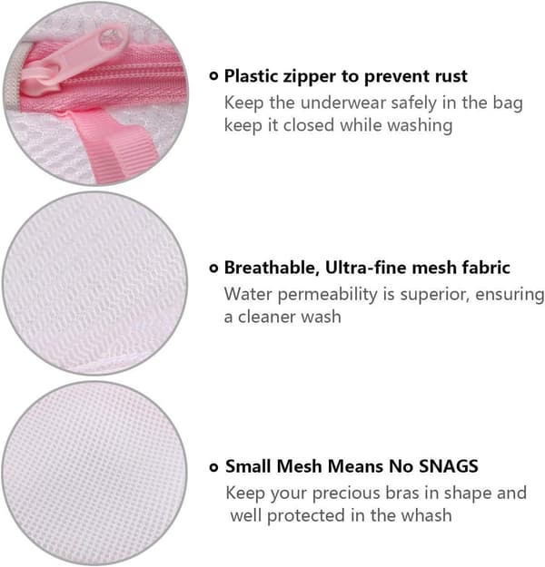 Mesh Laundry Bags, 3 Pcs Bra Laundry Bags with Zippers