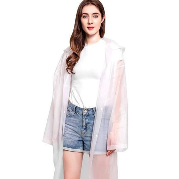 Transparent Raincoat PEVA Portable Waterproof Rain Poncho Breathable Rain Jacket