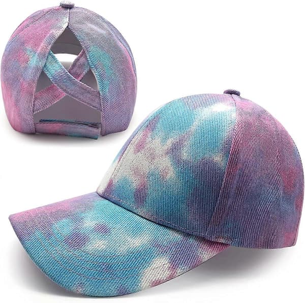 Dame Tie Dye Hestehale Kryssede Baseballcaps