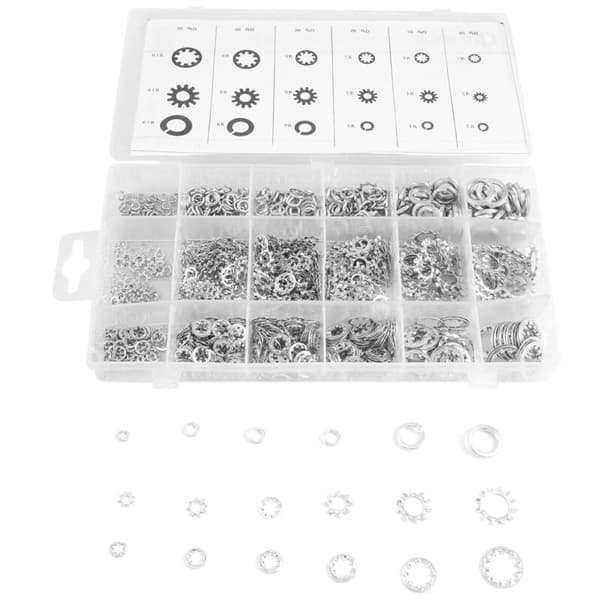 720 pcs Metallic Internal Tooth Starlock Washers Assortment Kit [6 Sizes] - Size Included: M3 M5 M6 M8 M10