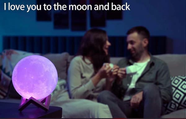 Moon Lamp, 16 Colors with Wooden Stand, Remote Control, USB Charging