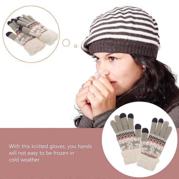 Dam Termiska Handskar Jul Jacquard Full Finger 1 Par