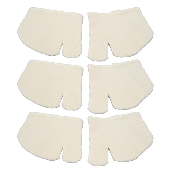 3 Pairs Front Toe Split Socks Half Flip-Flop Soft Breathable Non-Slip Split Toe Socks Milk White