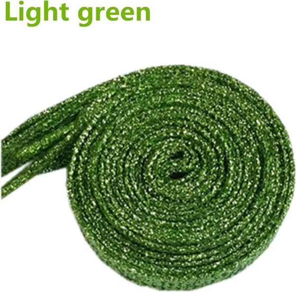 Glitrende snørebånd | flade | 1 par | 110 cm | grønne