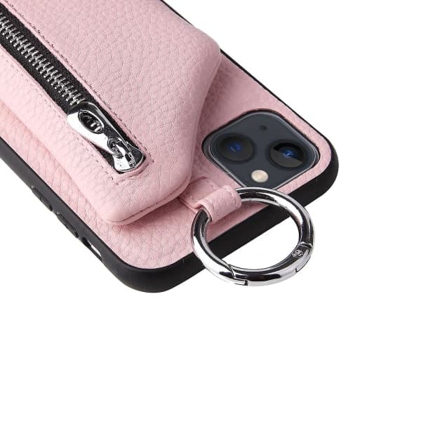 Lommebokveske iPhone 13, iPhone 13-deksel, rosa
