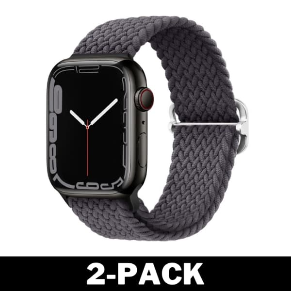 Flettet armbånd til Apple Watch 38/40/41 mm Mørkegrå 2-pakning 2-Pack