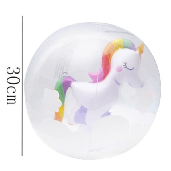 Vattenpolo enhörning, diameter 30 cm, transparent KLB