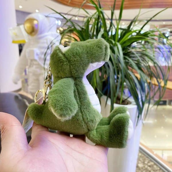 Mini Plush Small Crocodile Animal Pendant Soft Comfortable Skin-friendly Plush Doll for Students Backpack Decoration 1pc Dark Green