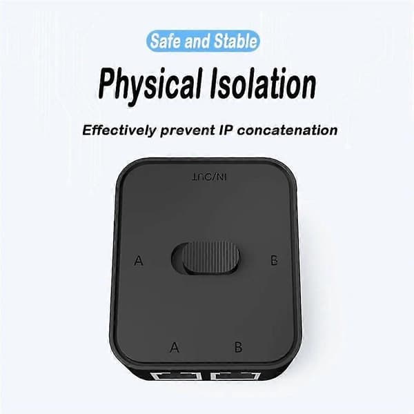 2-portars RJ45 Ethernet Smart Managed Nätverk Switch Hub Internet Converter Adapter Vit White