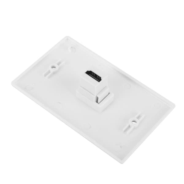 White HDMI Video and Audio Adapter with Clip-on Wall Plate for KLB