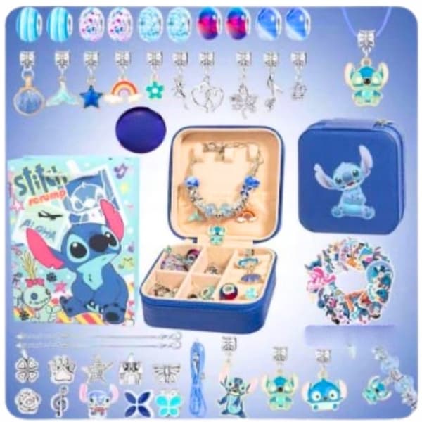 HELMISARJA KORUJEN JA RANNEKORUJEN VALMISTUKSEEN 74 OSAA STITCH LILO STICH
