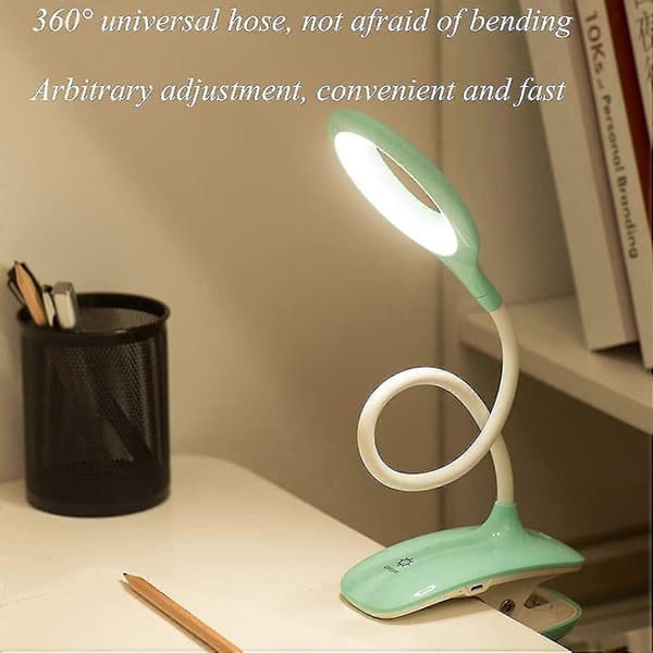 LED Clip-on leselampe dimbar øyebeskyttelse bordlampe A-yuhao blå Blue
