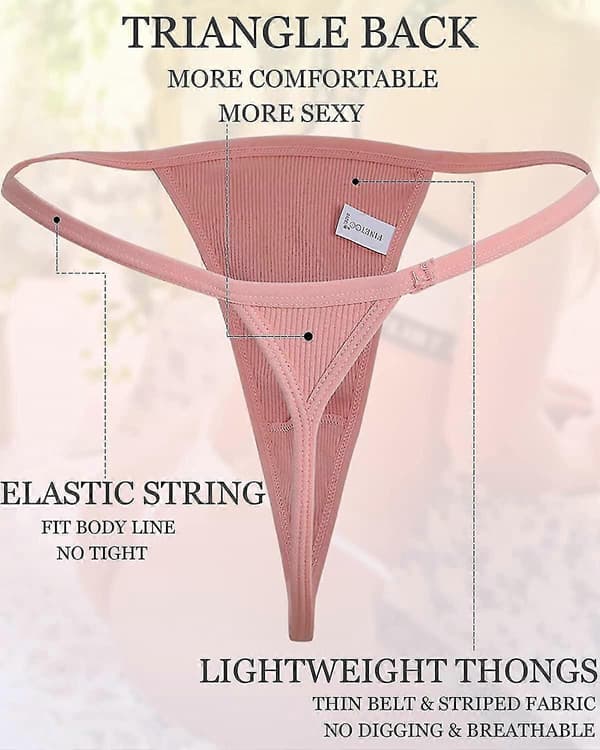 7-pakning stringtruser for kvinner, bomullstruser, lavt skårne hipsterundertøy sexy L L