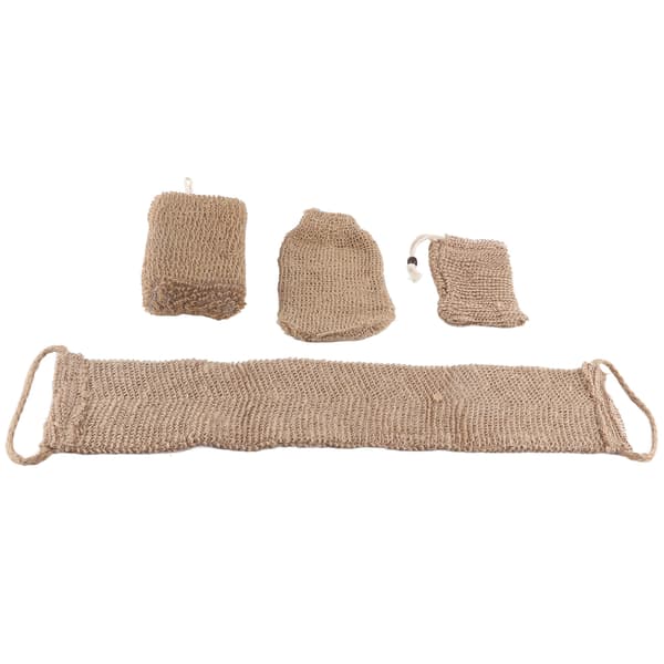 Exfoliating Jute Back Scrubber Concave Convex Surface Gift Box Jute Exfoliating Scrub Kit