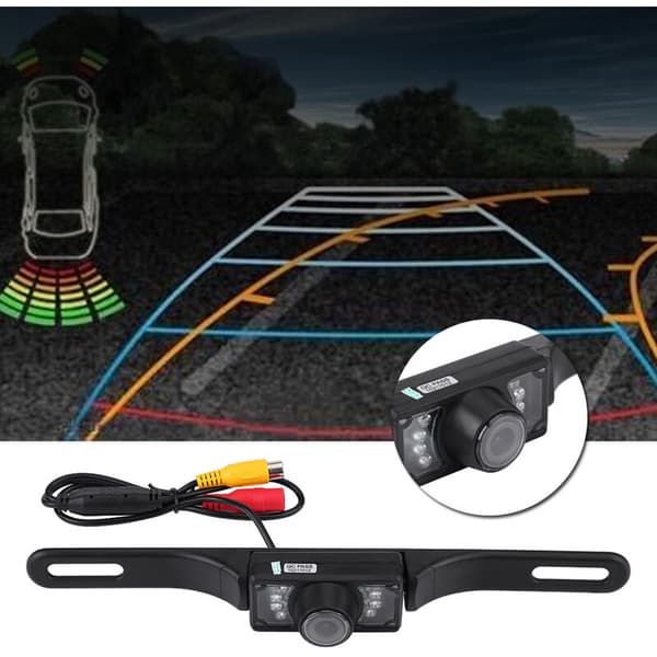 7 LED 140° Wide Angle Car License Plate Rearview Backup Camera Night Vision Waterproof
