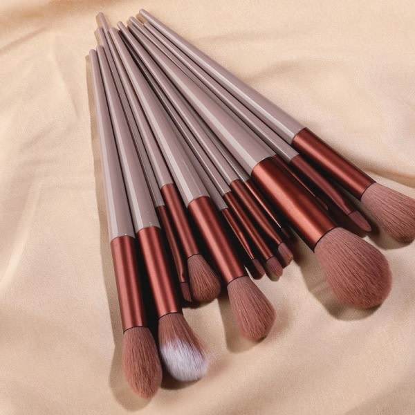 13-pack Makeup Brush Set Beauty Makeup Tools Brushes Green with Bag