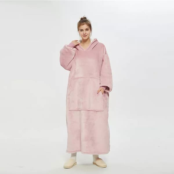 Lång Oversized Huppari - Rosa (120cm)