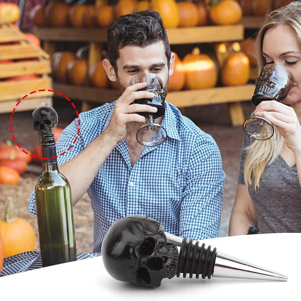 Halloween Creative Skull Wine Stopper Red Wine Preservation Stopper for Party Banquet