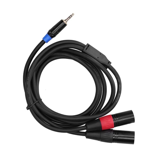 3,5 mm Stereo Han til Dobbelt 2 XLR Han Stik Lydkonverteringsadapter Kabel Ledning 1,8M