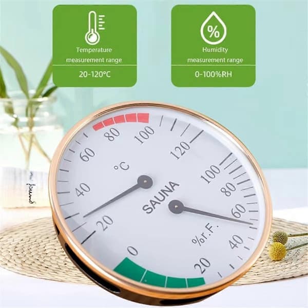 Sauna 2 i 1 Termometer Hygrometer Indendørs Fugtighed Temperaturmåler til Badeværelse Dampbad
