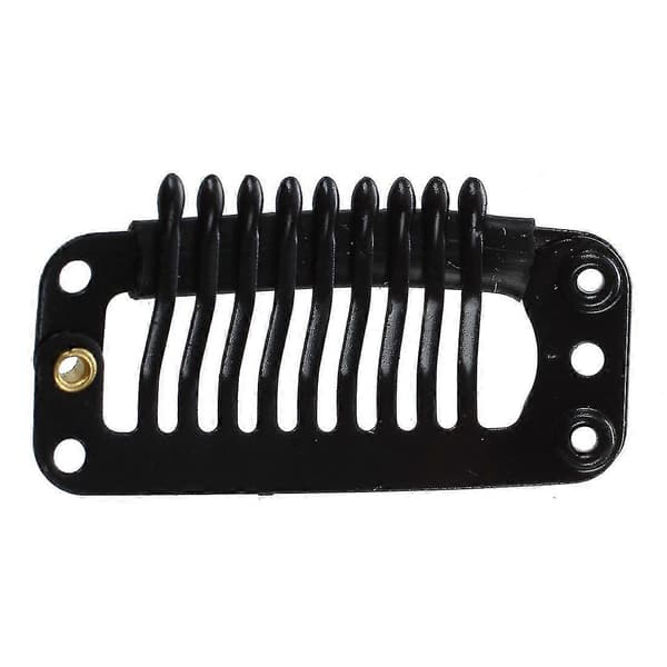 20 stk Sorte Ni-tands Snap-clips til Hårforlængelse, DIY-brug (sort) 32mm L