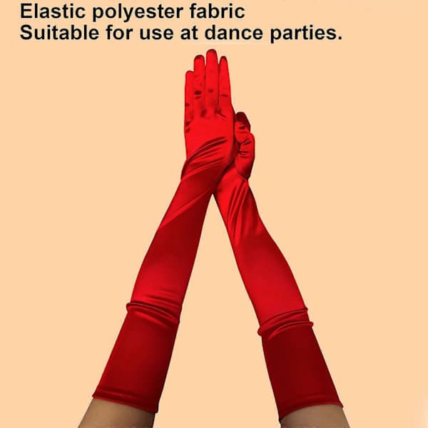 Dame Aftenhandsker Elegante Hel-Fingerhandsker 1920'er Dame Sorte Handsker Bryllupshandsker Gule Guld