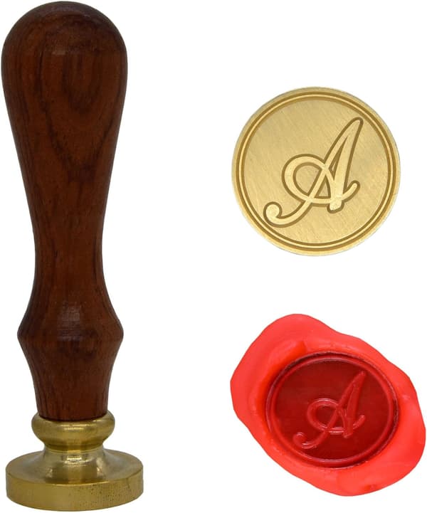 Voksseglstempel forseglingsvoks klassisk initialalfabet retro tre Z001 (A) -