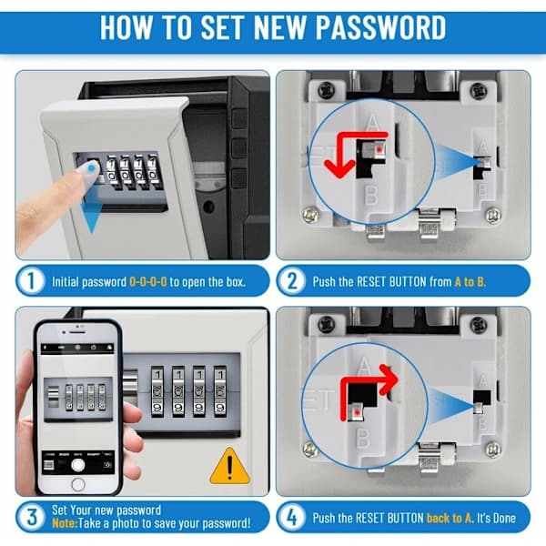 Waterproof Outdoor Secure Key Box Wall Mounted Key Lock Box Large Key Safe for Keys, Cards Home Schools Offices Garages