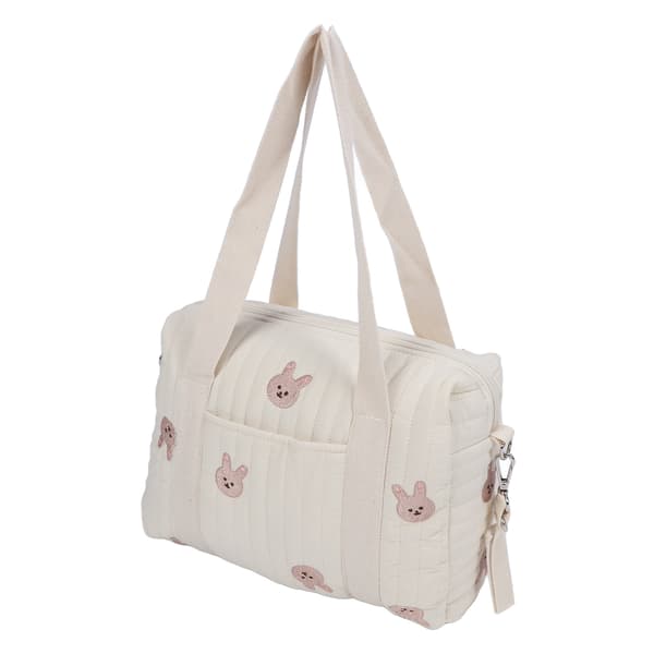 Multifunctional Stroller Bag with Zipper, Embroidery, Reusable Handbag, Diaper Bag, Rabbit Bag