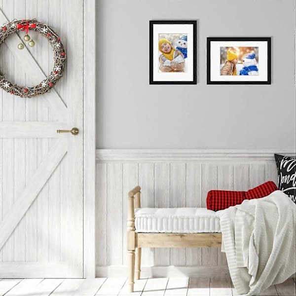 A4 Ramme Sort - A4 Billedrammer i Træ, A4 Plakatramme med Plexiglas til Bordplade og Vægmontering