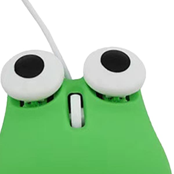 USB-kablet sød mus til børn Ergonomisk design Dyregrøn frøformet kablet computermus til bærbar pc