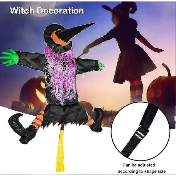 2025 Halloween Dekoration Heks Støder Heks Ind I Træ Halloween Dekoration Halloween