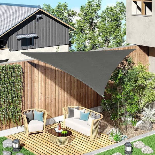 Trekantet solsejl 3x3x3m Åndbart skygge til udendørs have terrasse