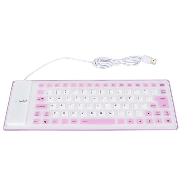 Silicone Keyboard Fully Sealed Design Lightweight Portable Silent Soft Comfortable USB Wired Silicone Keyboard for PC Purple