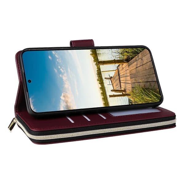 Samsung Galaxy A17 5G Etui med 9 kortpladser, håndledsrem, PU-læder pung-etui-FA-