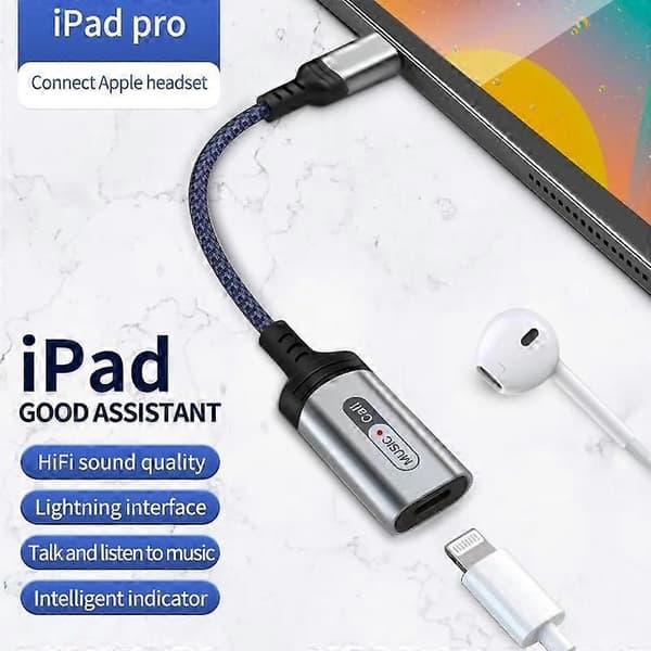 MH-306 USB til 8-Pin Lydadapter til iPad Pro Air 2022/MacBook Air Type til iOS Hovedtelefoner