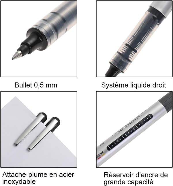 20 Fine Point Ballpoint Pens 0.5 mm Fine Point Rollerball Pen Liqu